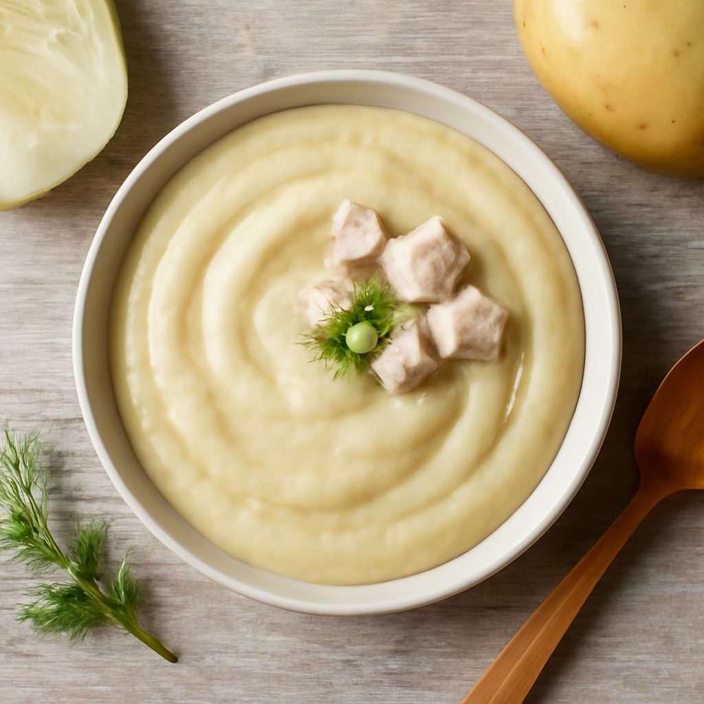 Crema di finocchi, patate e pollo (7-9 mesi)