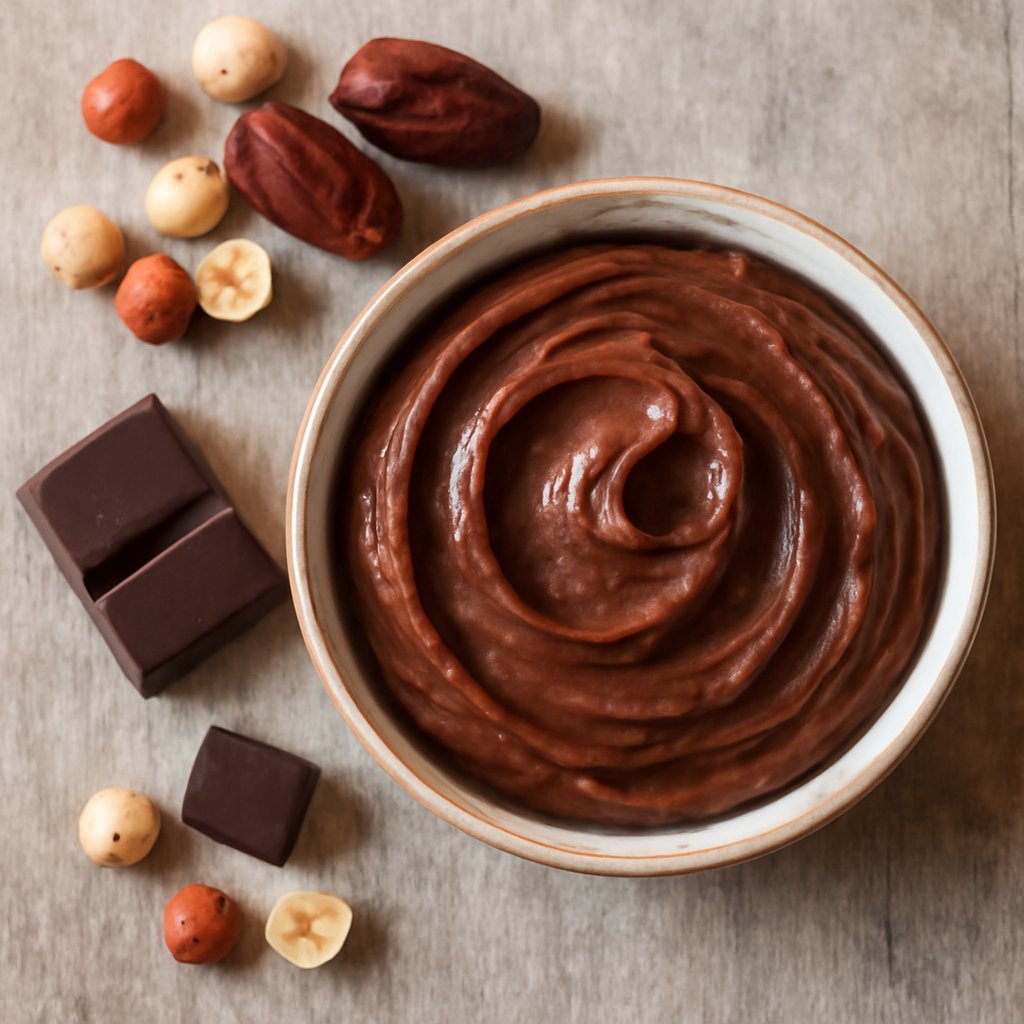 Crema di nocciole, cioccolato e datteri (vegan)