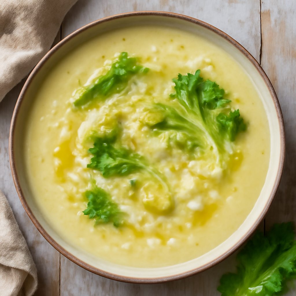Crema di patate, lattuga e riso