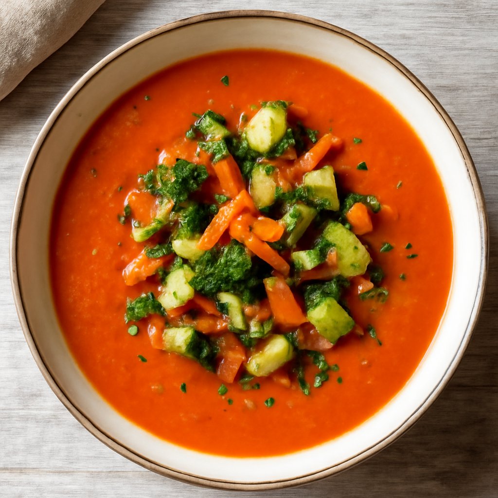 Crema di pomodori con verdure croccanti (1 porzione)