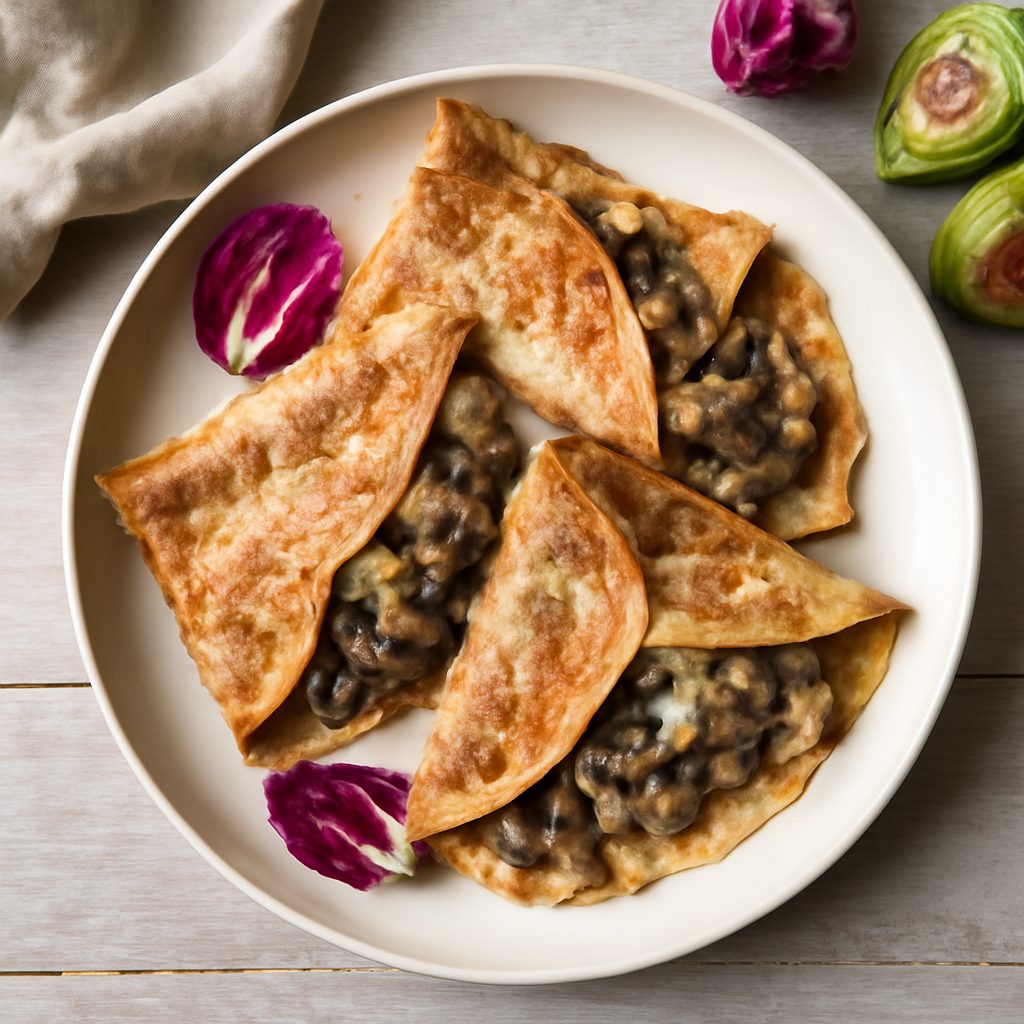 Crêpes al radicchio e carciofi