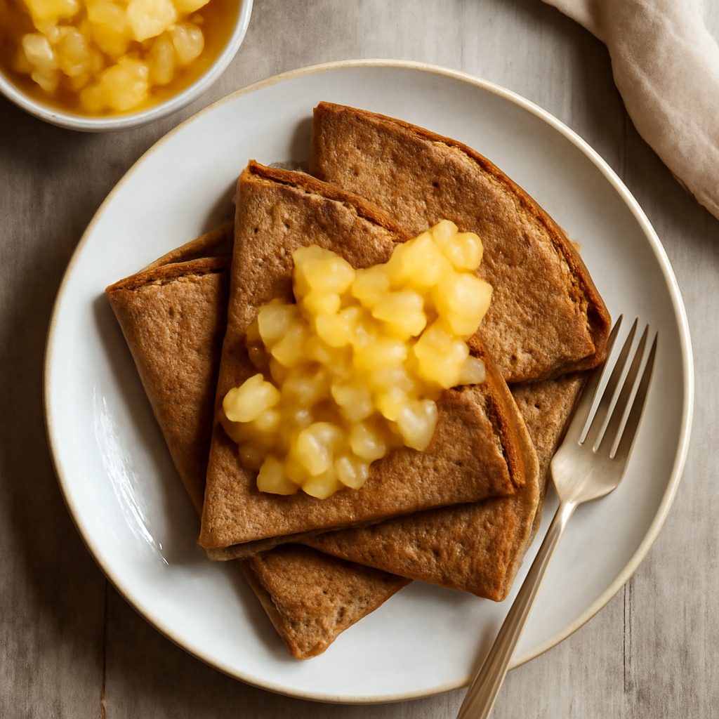 Crêpes di farina di castagne con composta di mele