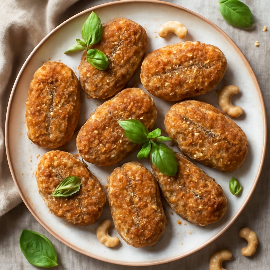 Crocchette di melanzane agli anacardi e sesamo