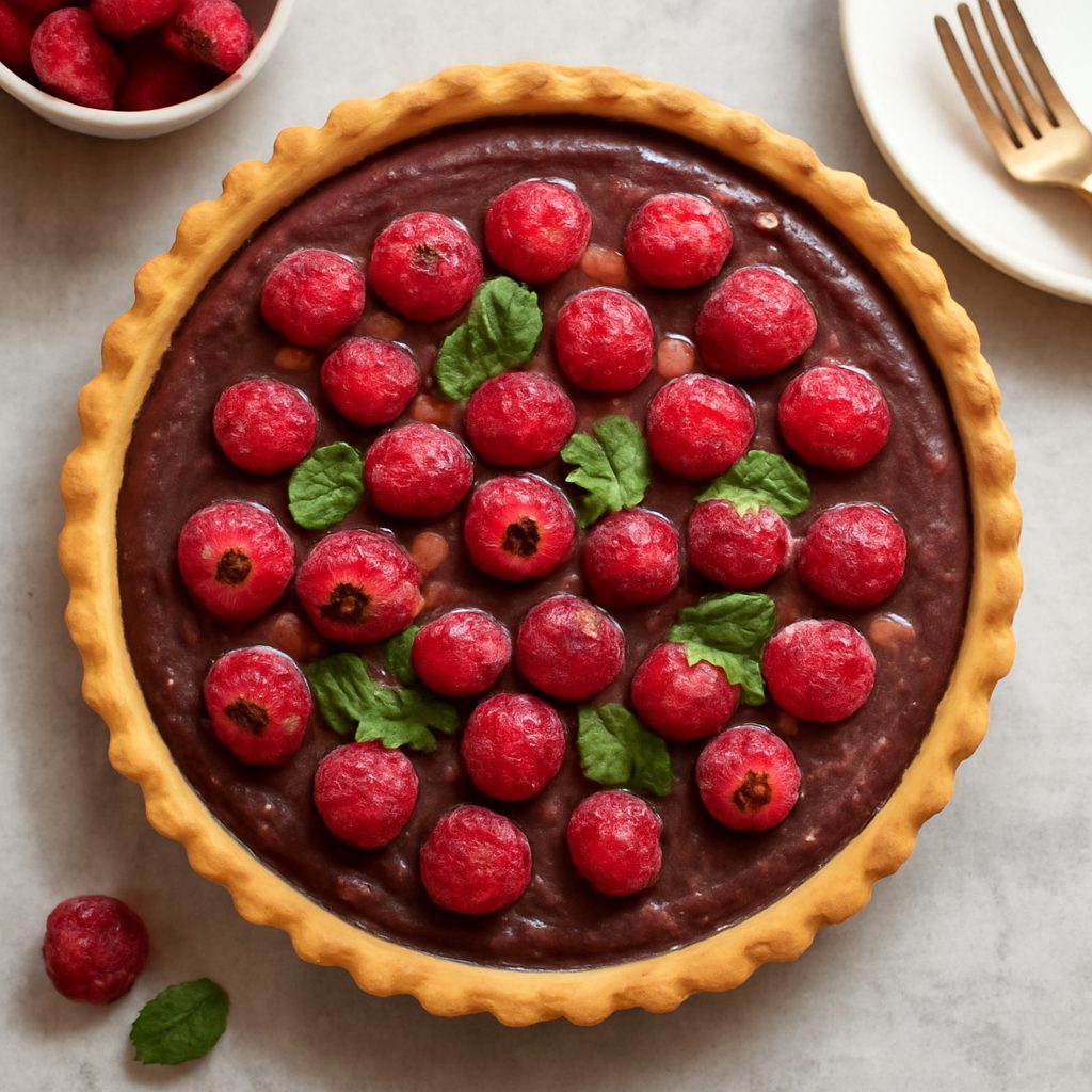 Crostata al cioccolato e lamponi