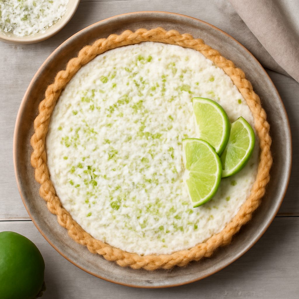 Crostata con crema di ricotta al lime e cocco (senza glutine)