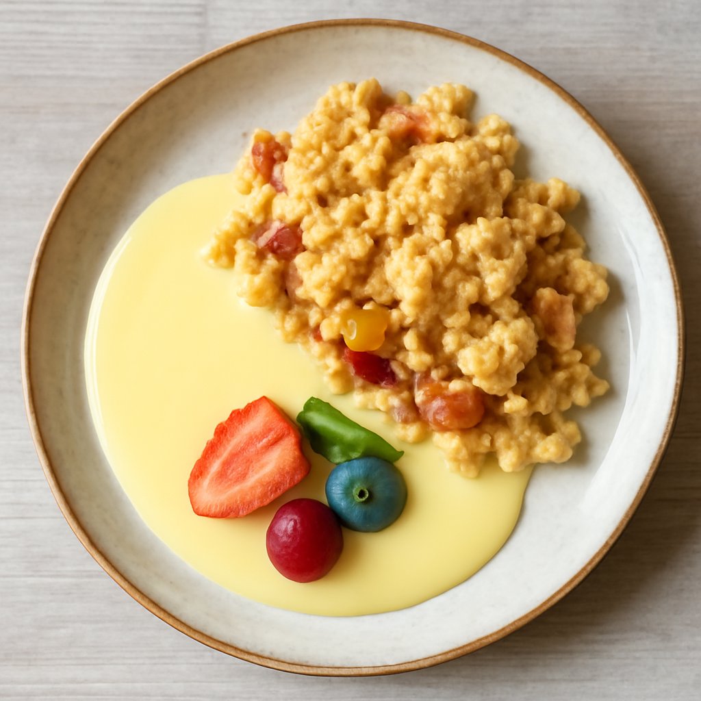 Crumble di frutta estiva con crema inglese