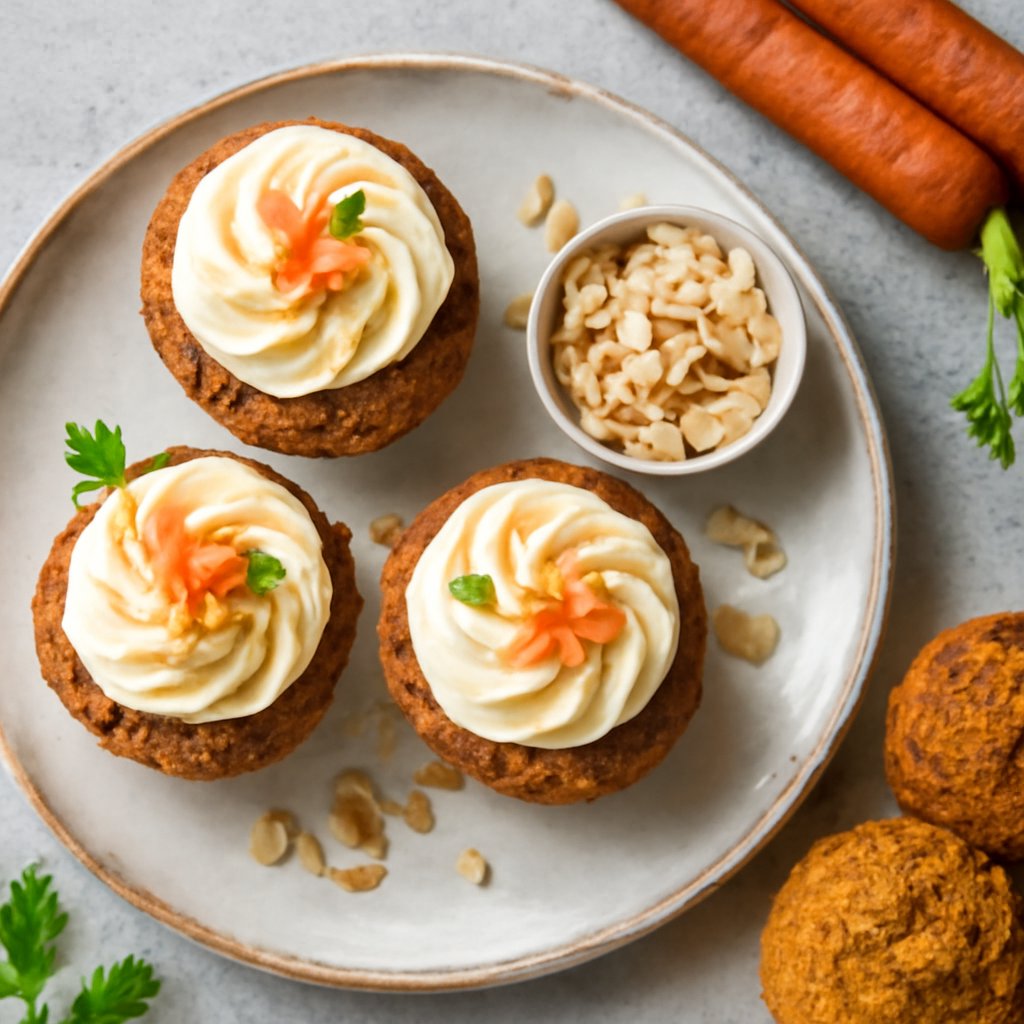Cupcake mandorle e carote con crema al formaggio