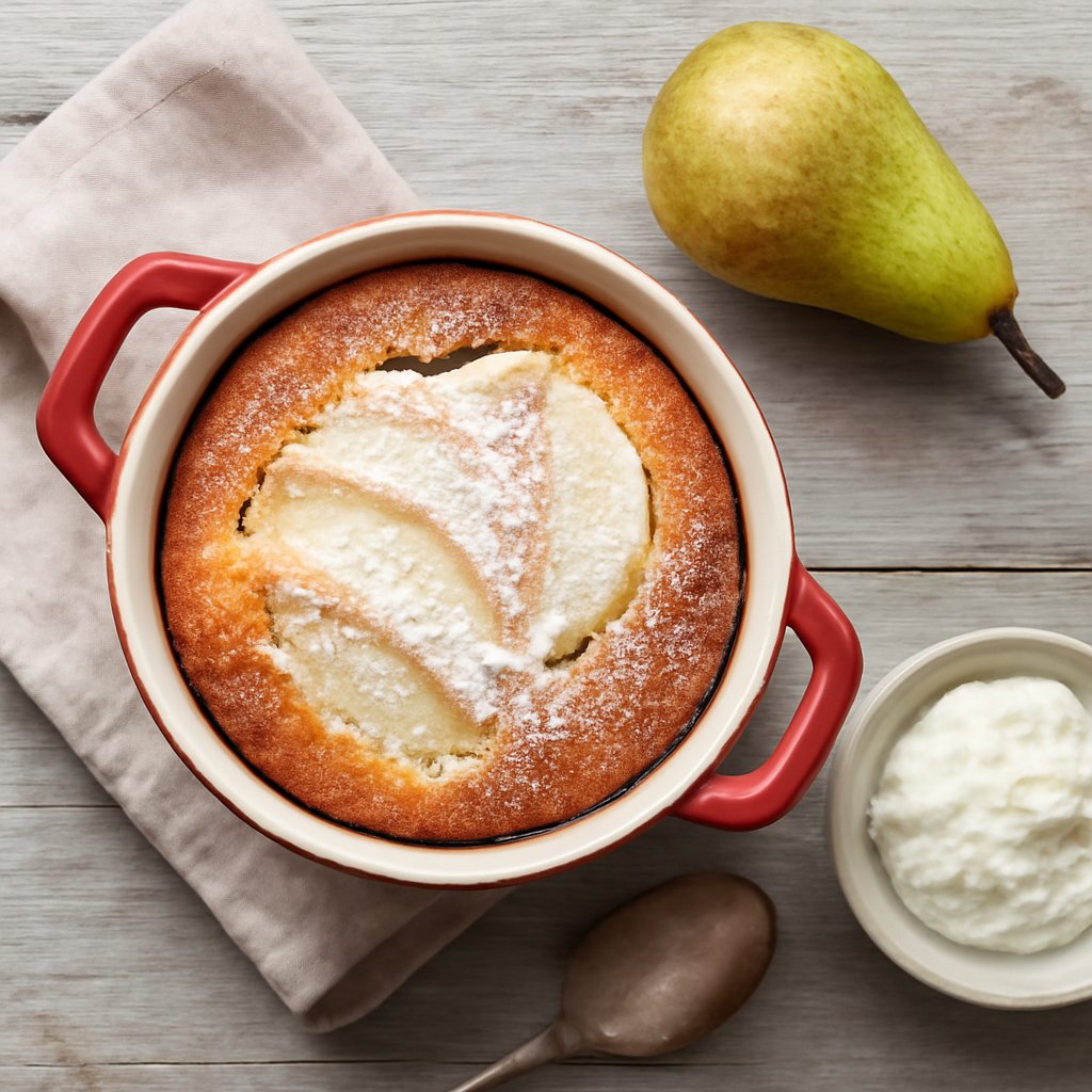 Dessert alla ricotta e pere in cocotte
