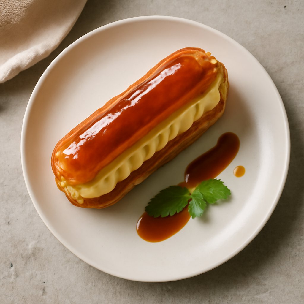 Éclair con crema pasticcera e caramello