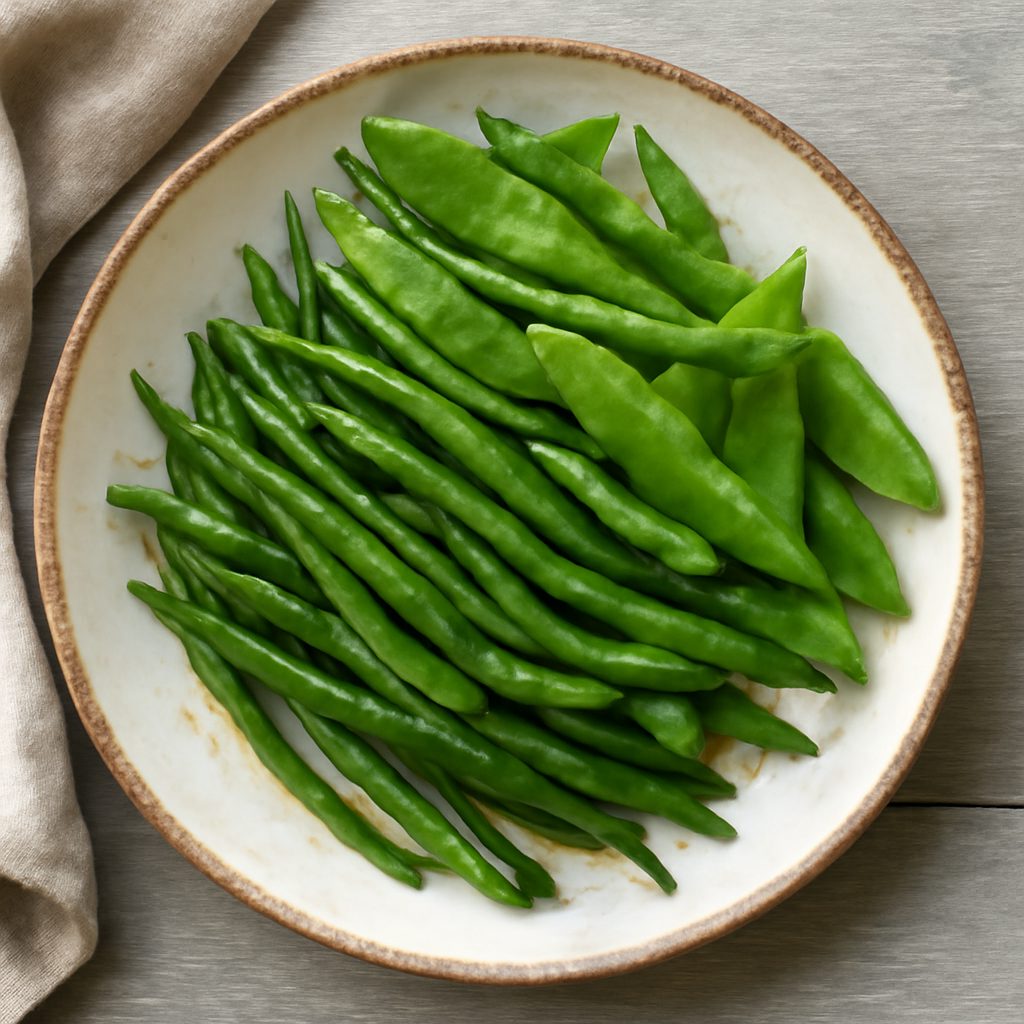 Fagiolini e taccole al vapore