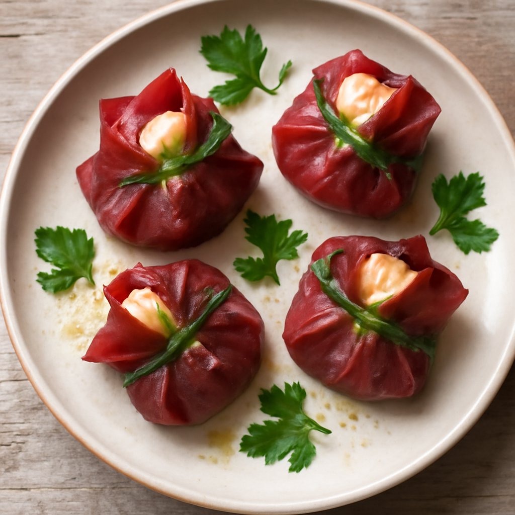 Fagottini di bresaola e scamorza al vaporiera
