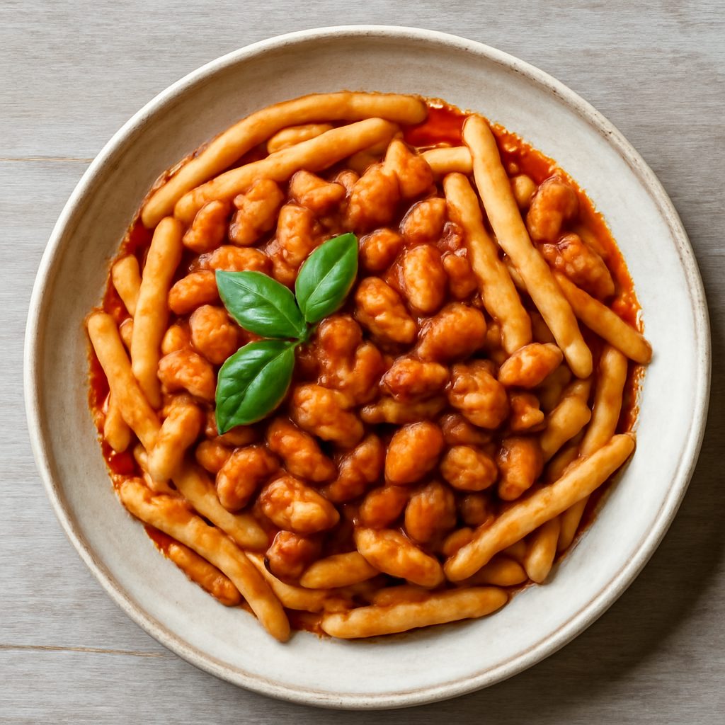 Fileja con sugo alla 'nduja e fagioli