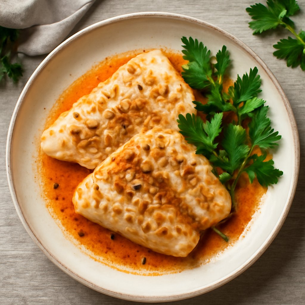 Filetti di cernia ai semi di finocchio con olio aromatizzato alla paprika