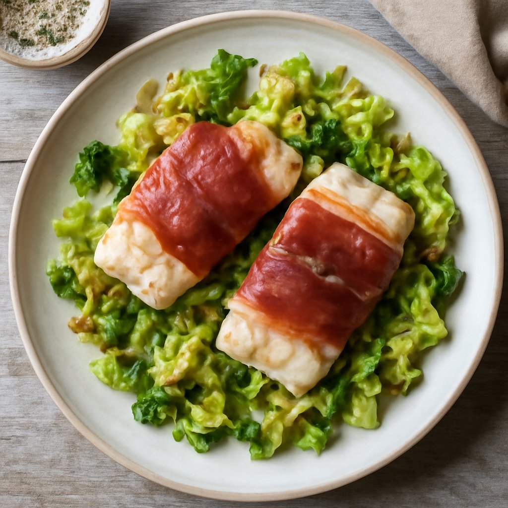 Filetti di merluzzo al crudo e cavolo