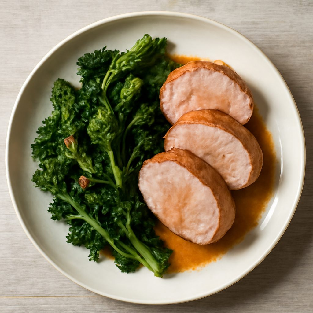 Filetto di maiale con cime di rapa sottovuoto