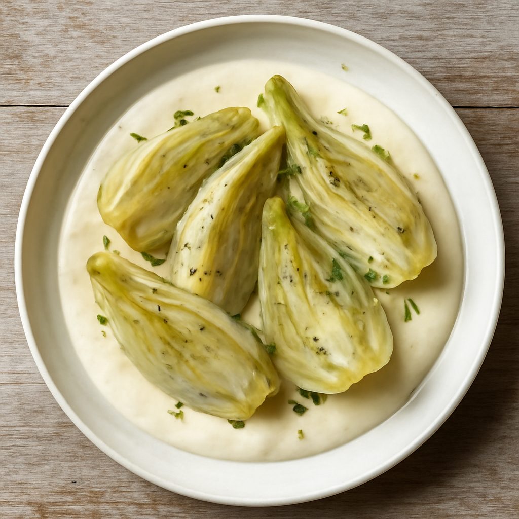 Finocchi sottovuoto con fonduta al Parmigiano Reggiano