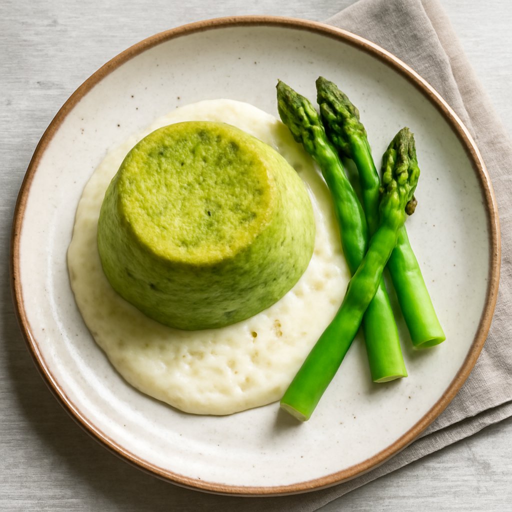 Flan di asparagi con salsa al Parmigiano