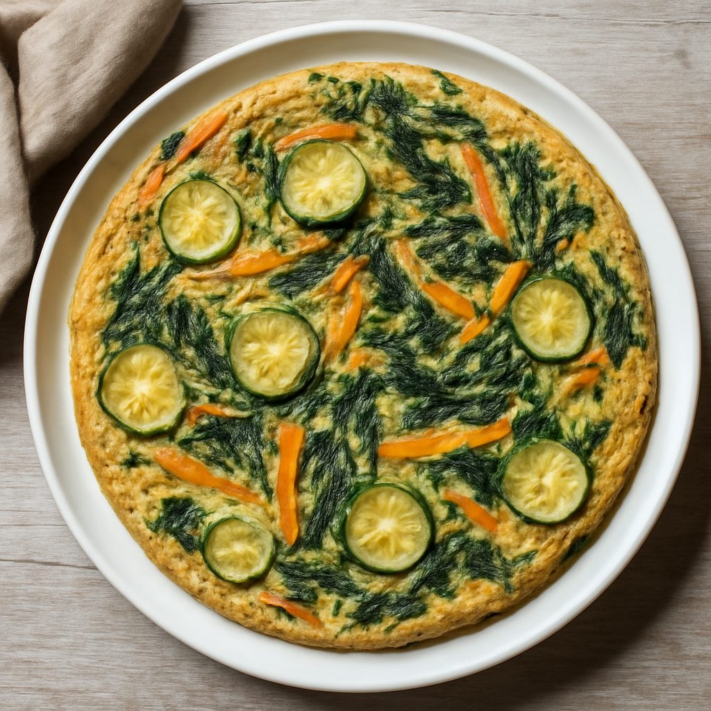 Frittata zucchine, carote e cicoria