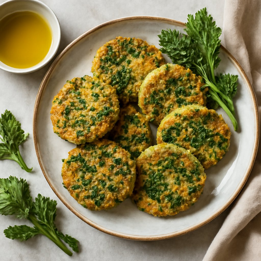 Frittelle di quinoa e cime di rapa