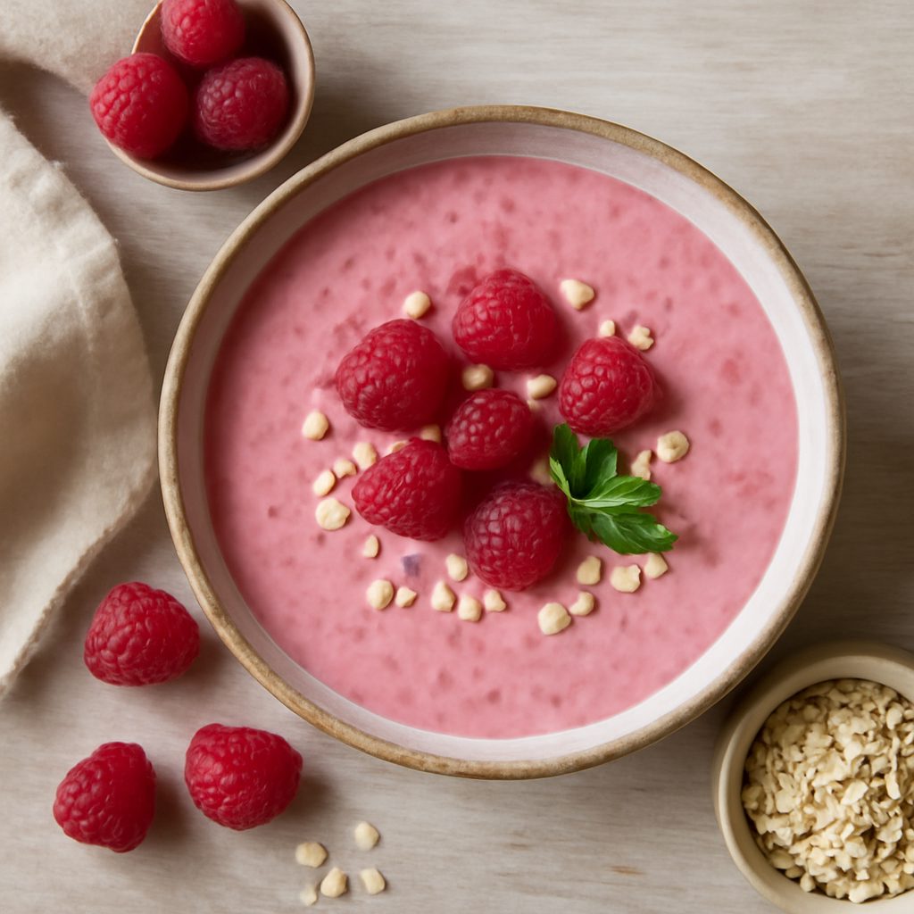 Frullato di lamponi e avena