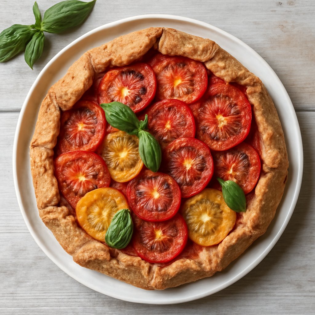 Galette di polpa di mandorle con pomodori
