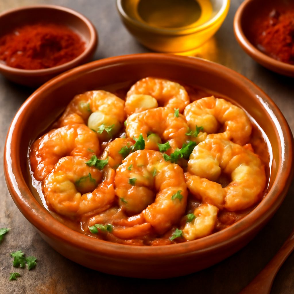 Gamberi al Sherry e Aglio Light