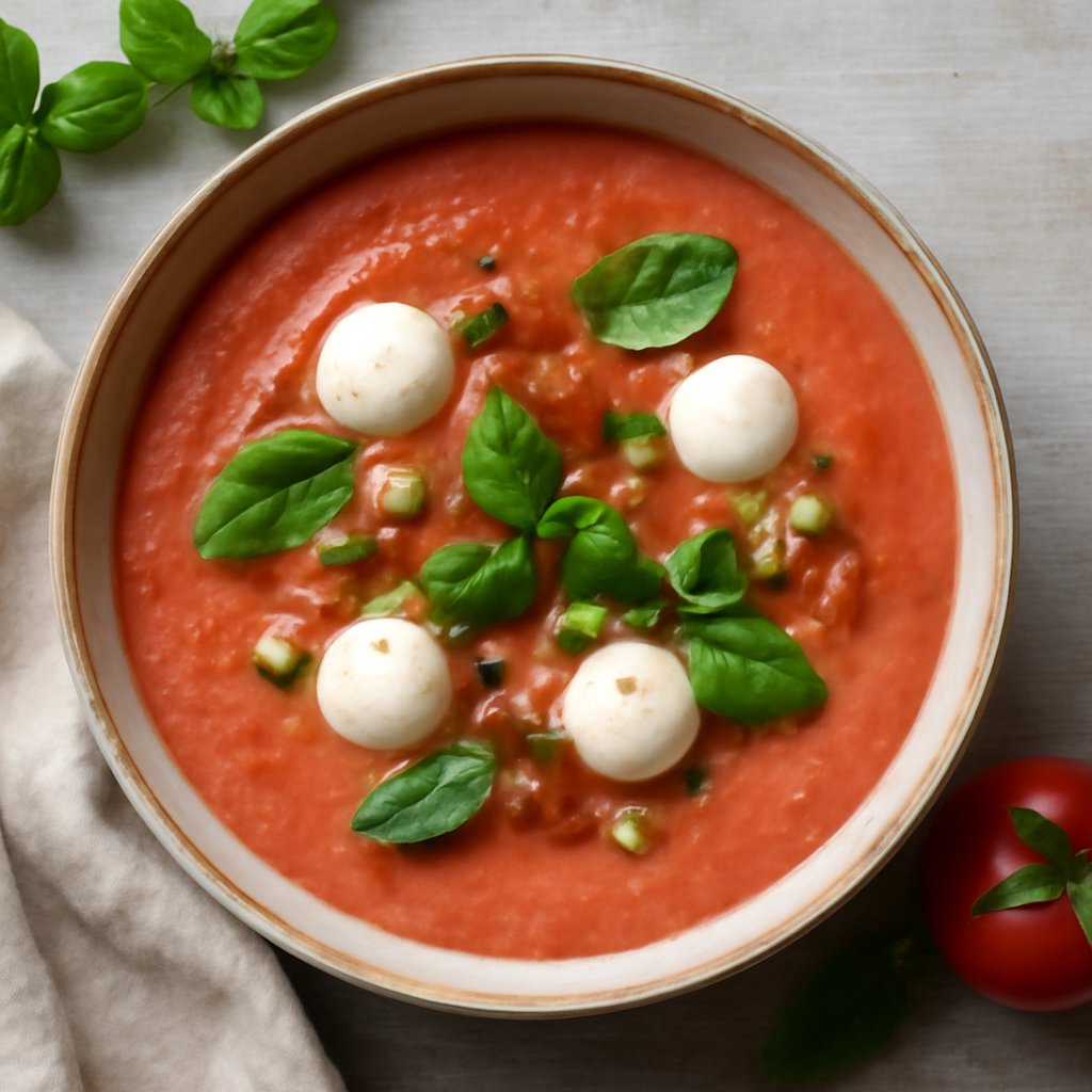 Gazpacho con ciliegine di bufala