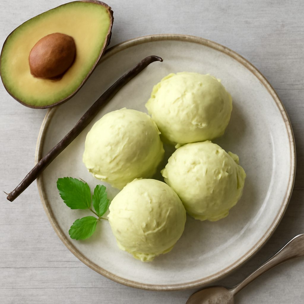 Gelato all'avocado e vaniglia