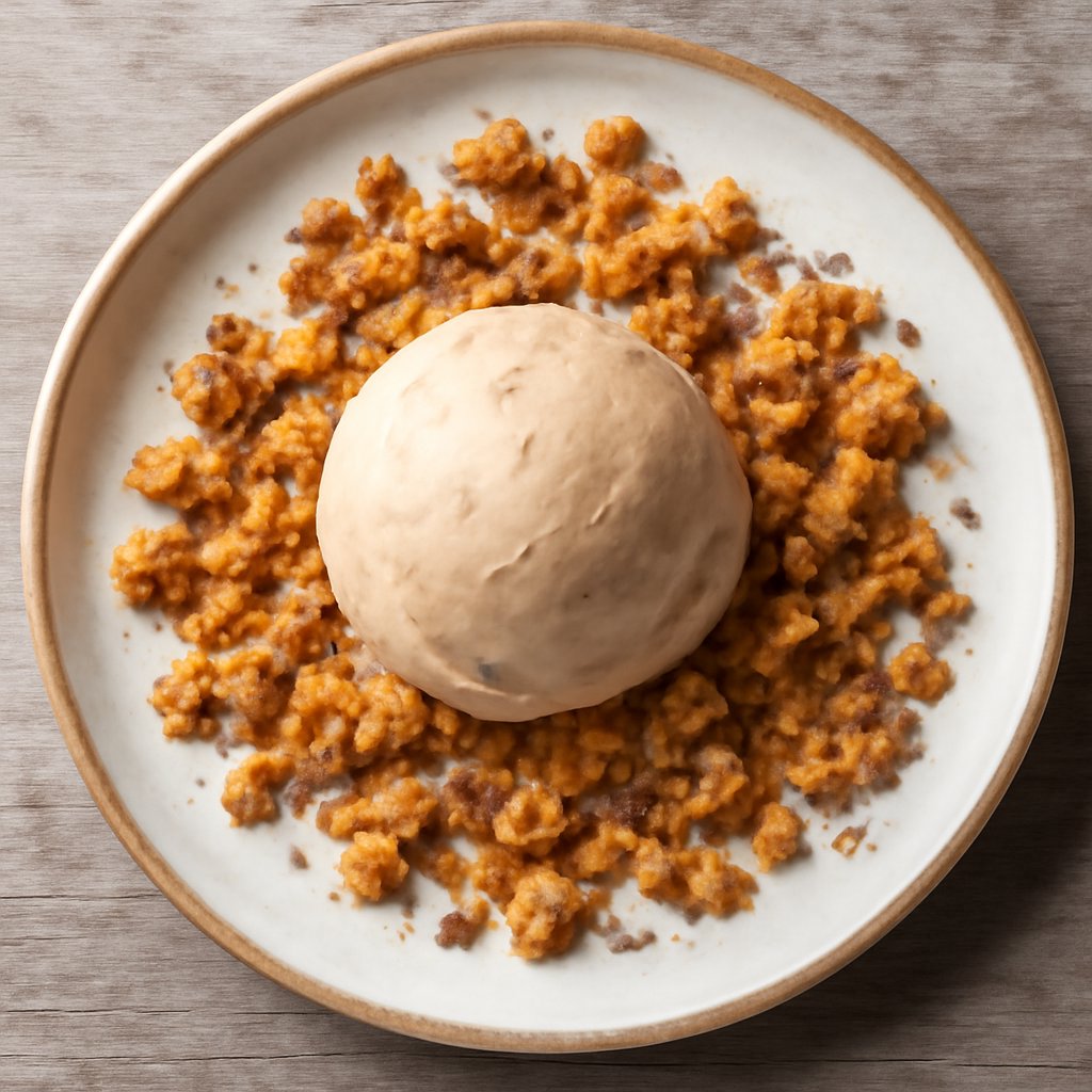Gelato alla frutta secca con crumble agli agrumi e lavanda