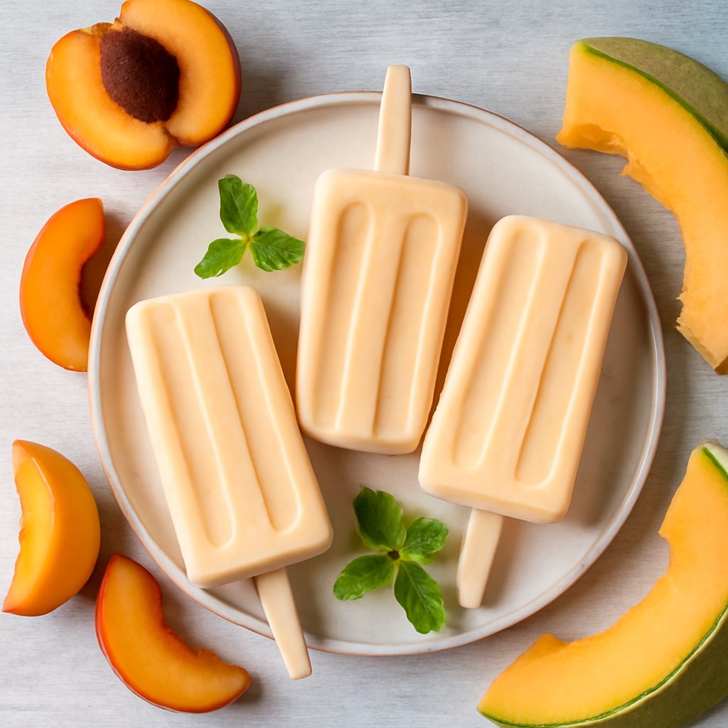 Ghiaccioli cremosi pesca e melone