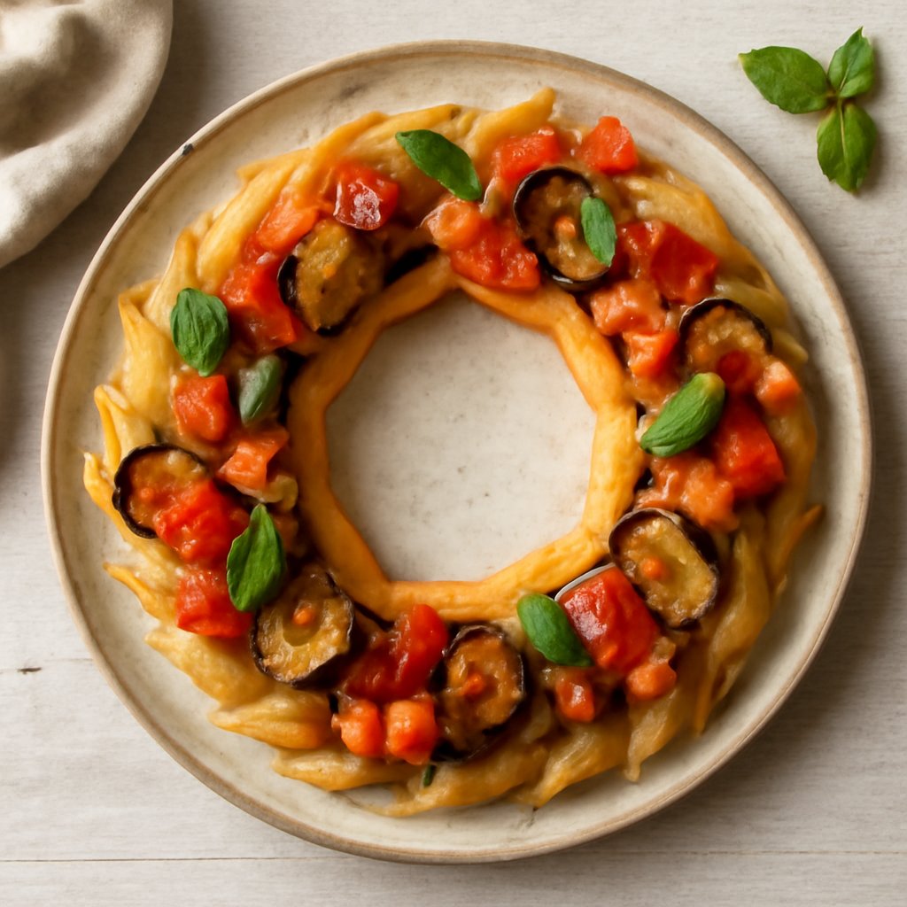 Ghirlanda di pasta con verdure arrosto