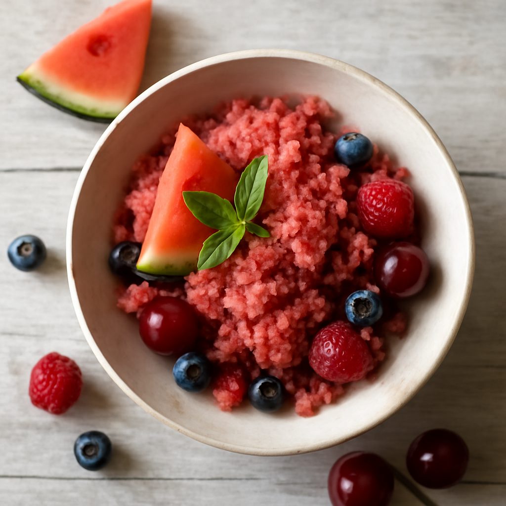 Granita di anguria e frutti rossi