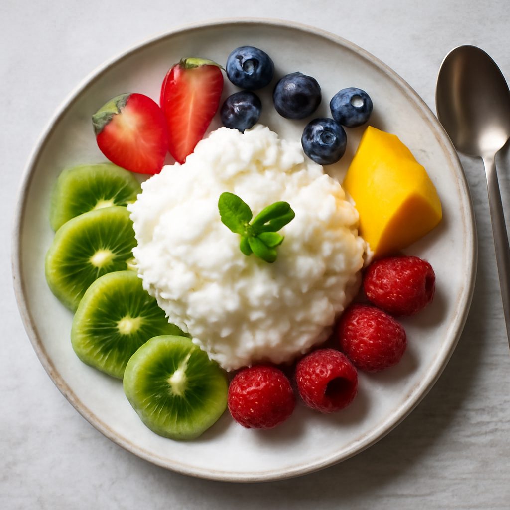 Granita di yogurt con frutta fresca