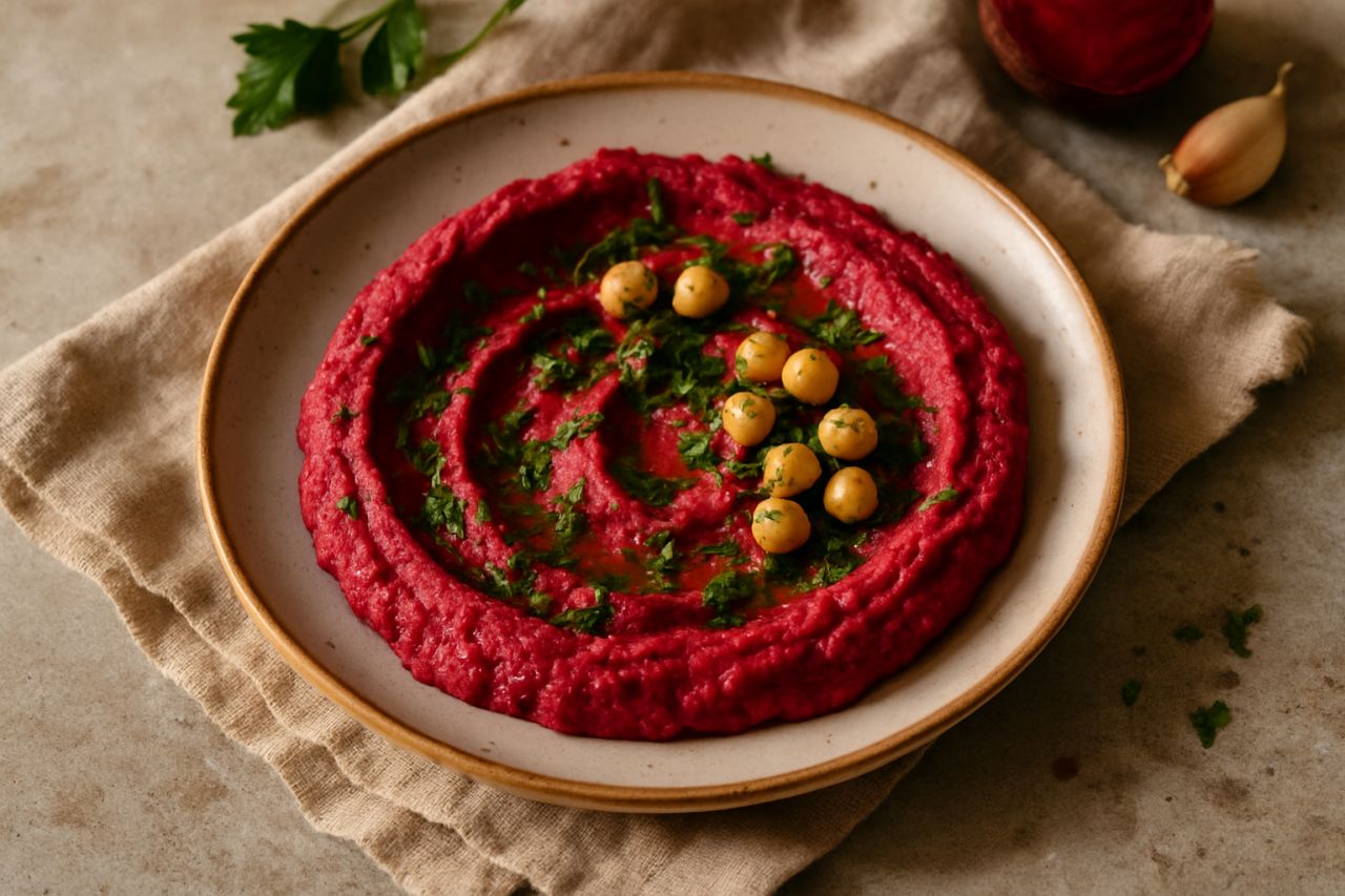 Hummus di Barbabietola alle Erbe