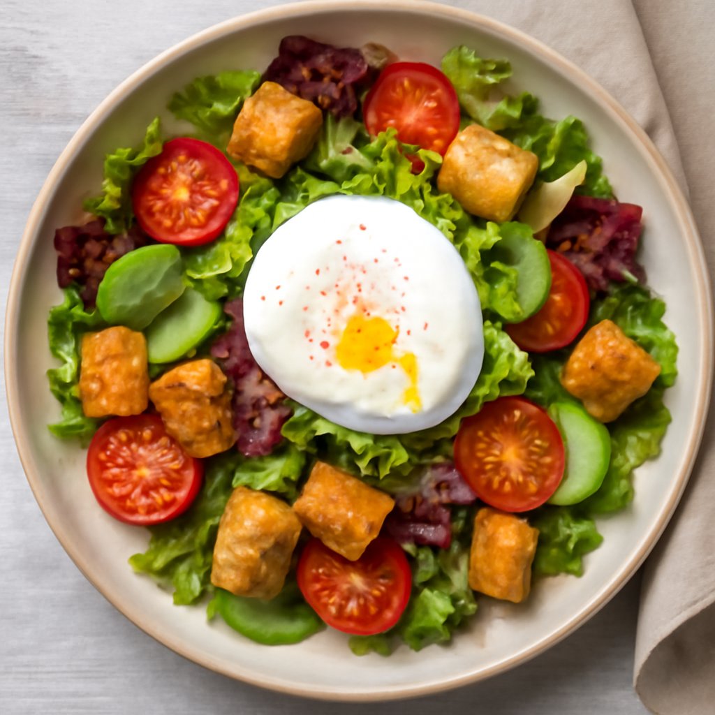 Insalata con uovo pochè