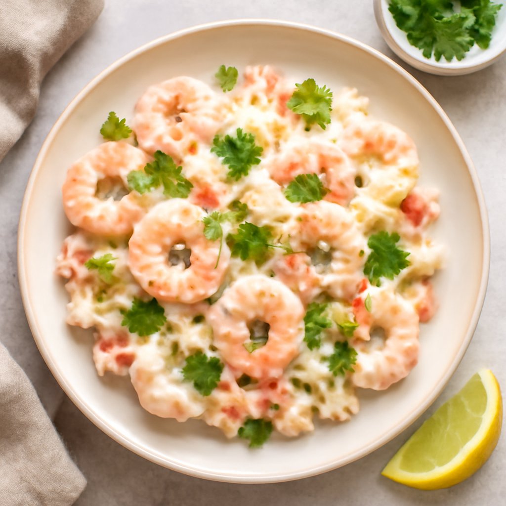 Insalata cremosa di gamberi