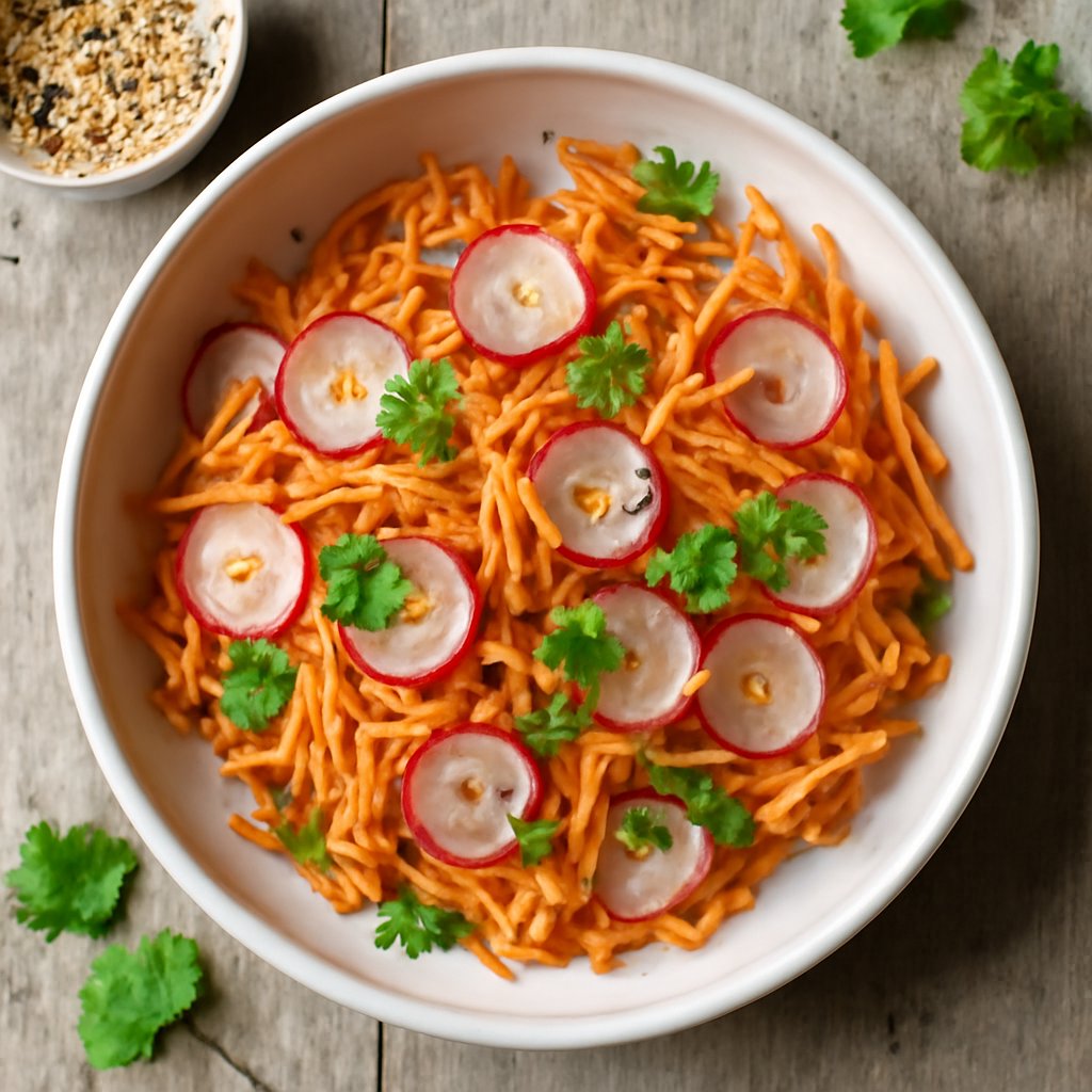 Insalata di carote e ravanelli all'orientale