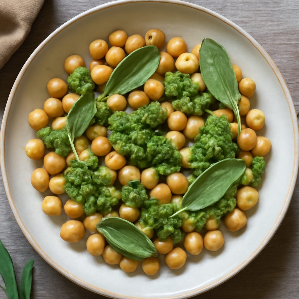 Insalata di ceci con pesto di salvia