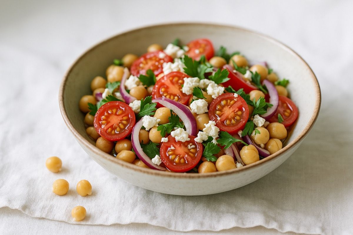 Insalata di Ceci, Feta e Pomodorini