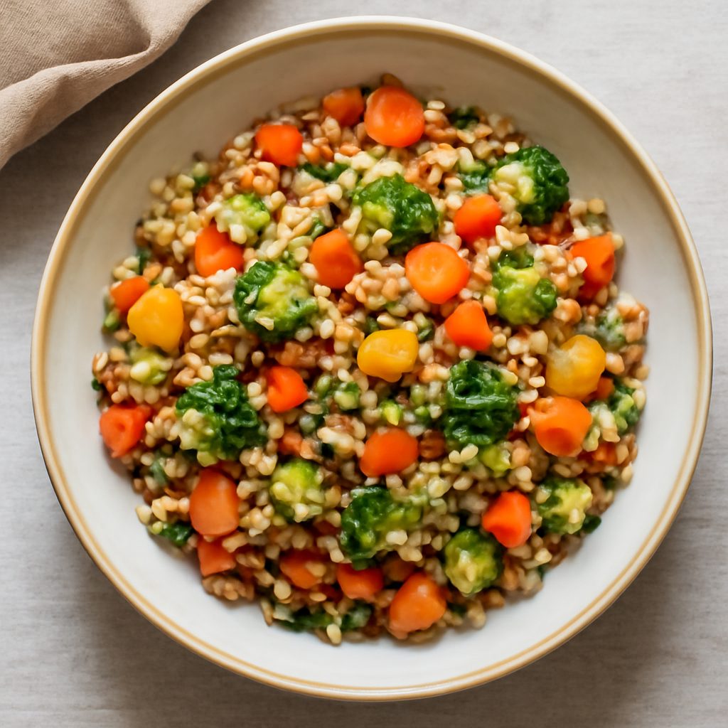 Insalata di cereali misti e verdure