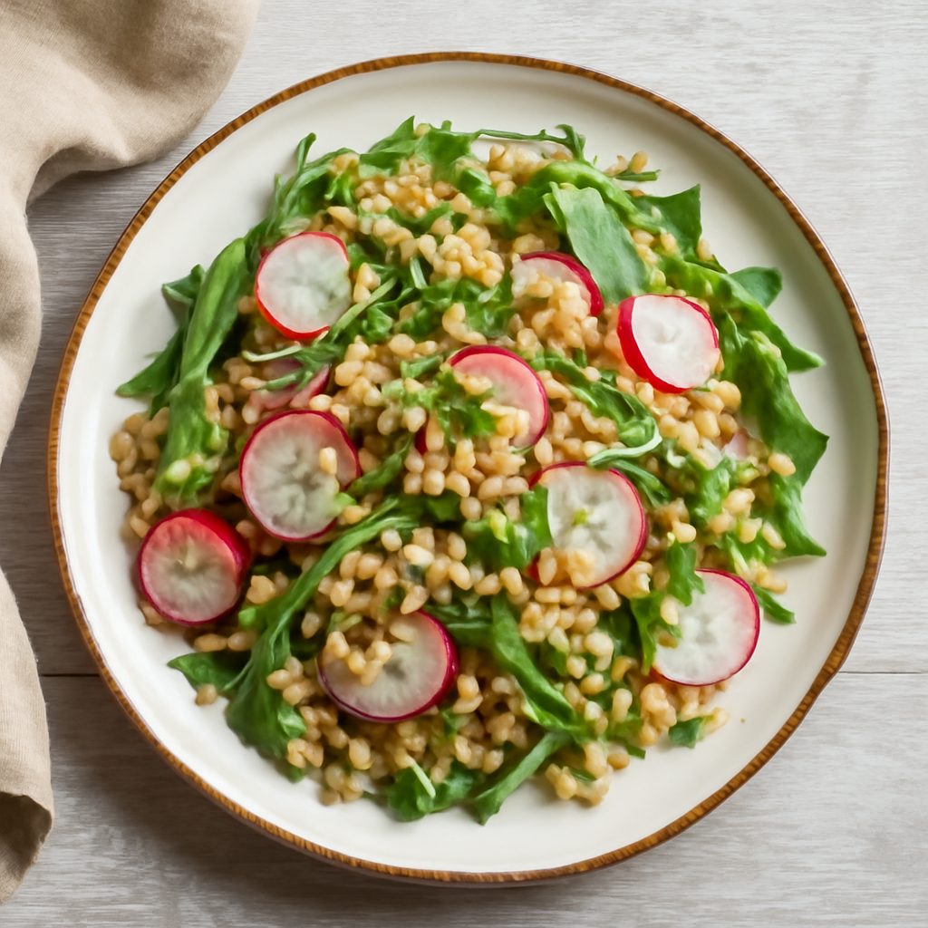 Insalata di farro con ravanelli e rucola
