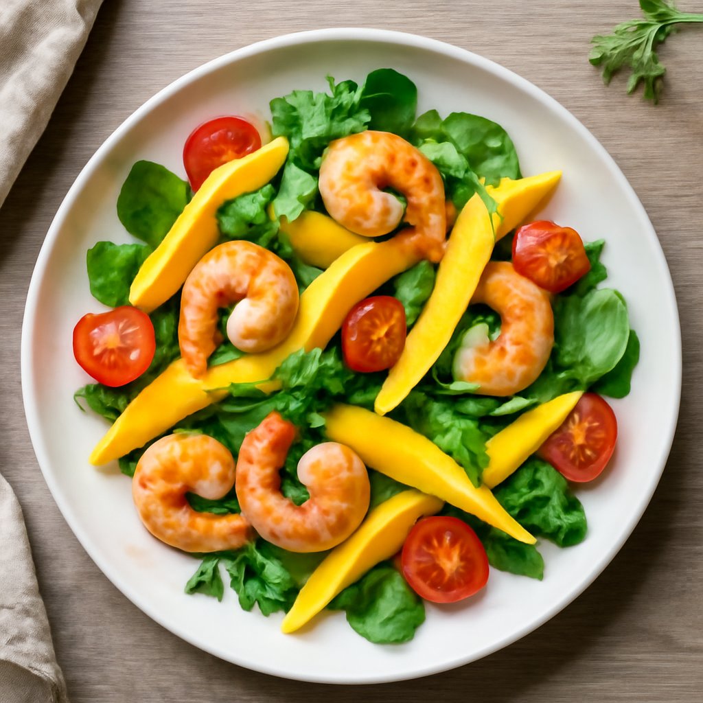 Insalata di gamberi e mango (per 2 persone) (senza glutine)