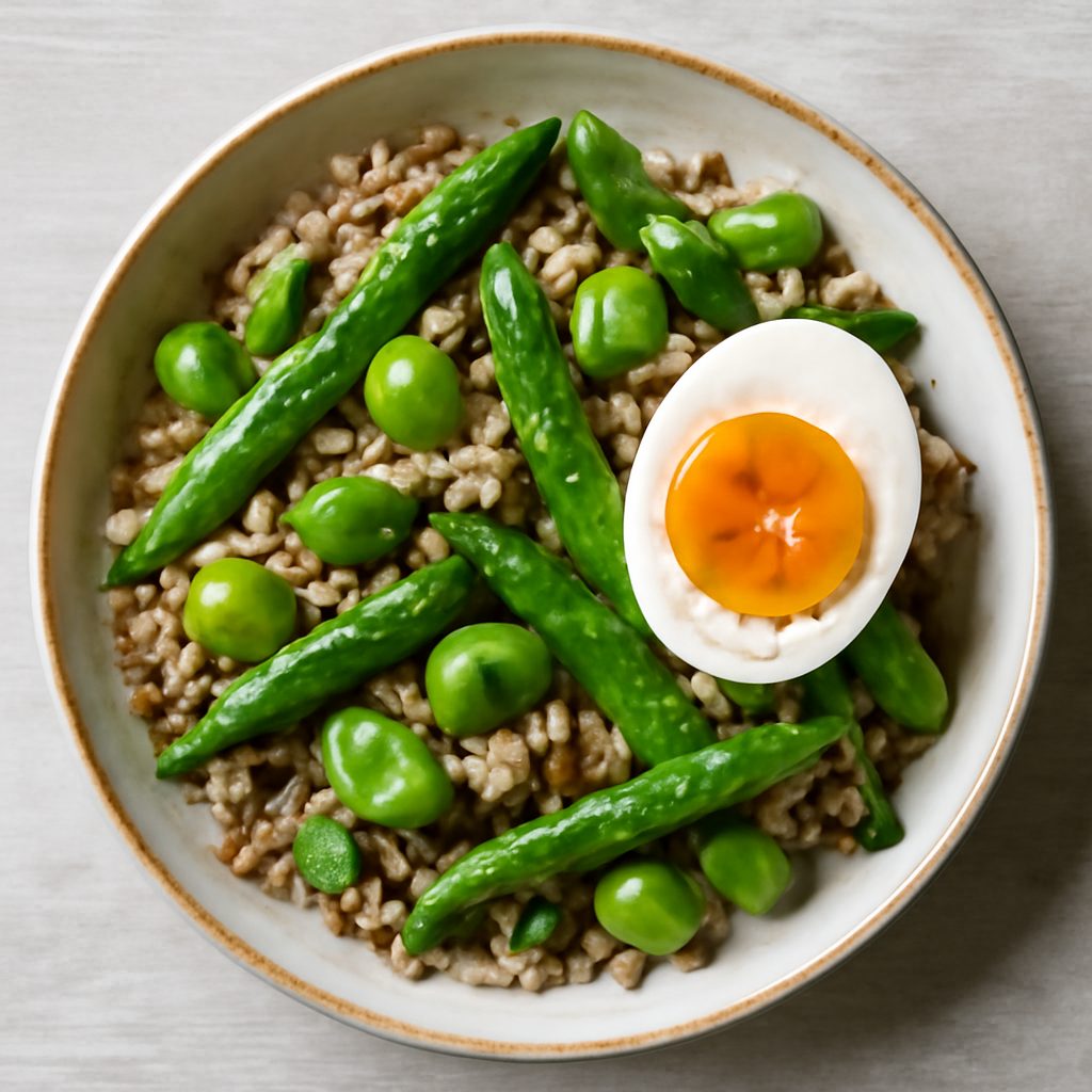 Insalata di grano saraceno con fave, asparagi e uova (senza glutine) (robot da cucina Friend)