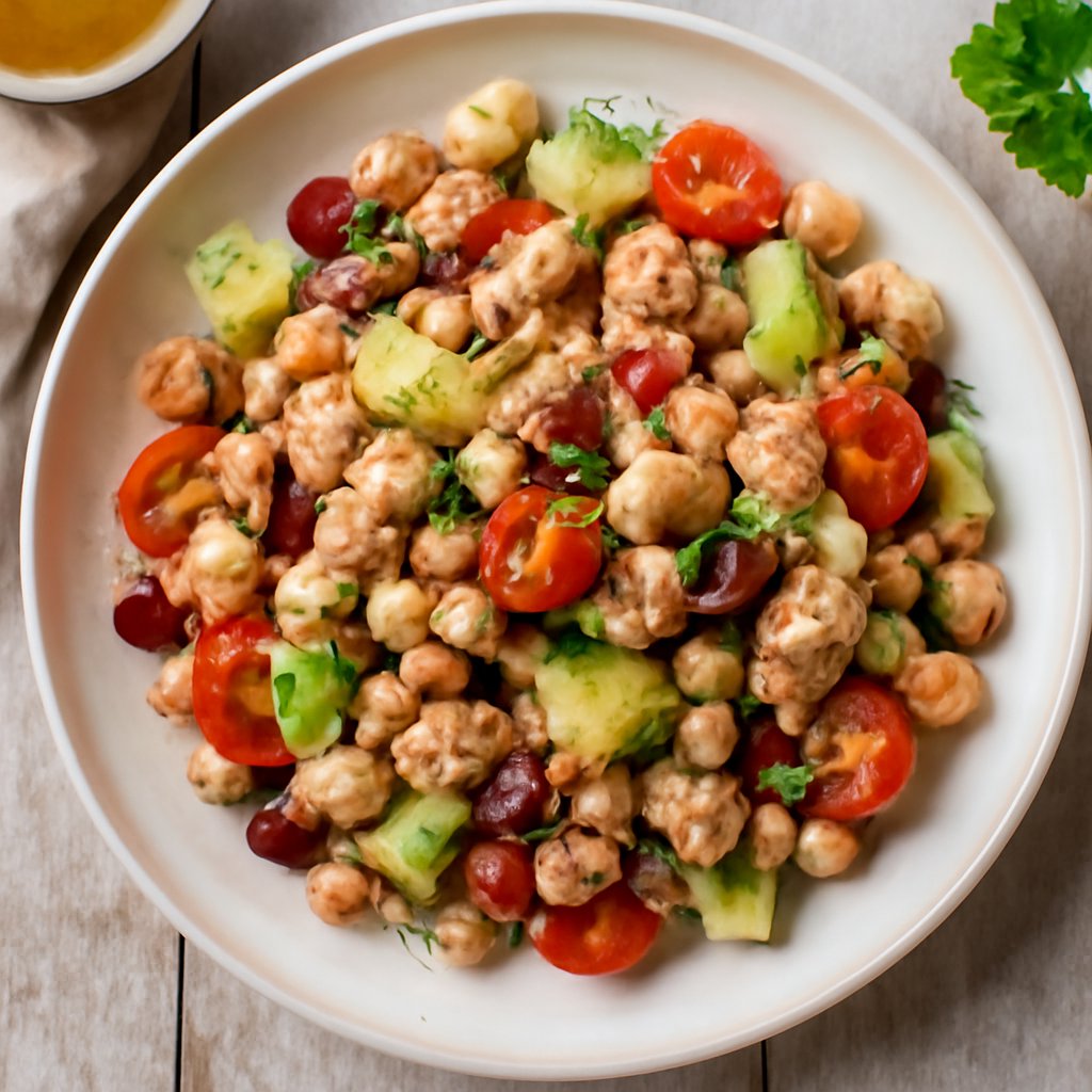 Insalata di legumi, tonno e avocado