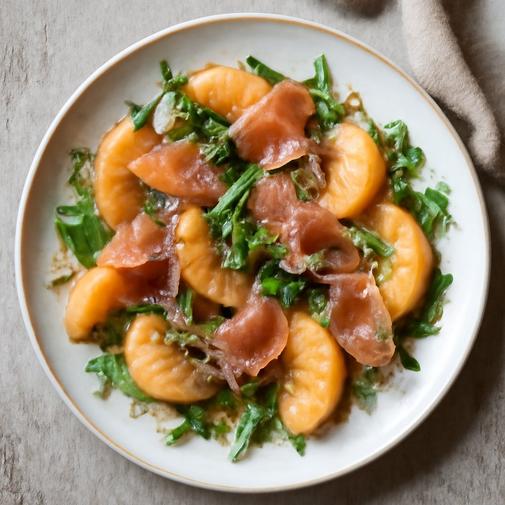 Insalata di melone con salsa allo zenzero