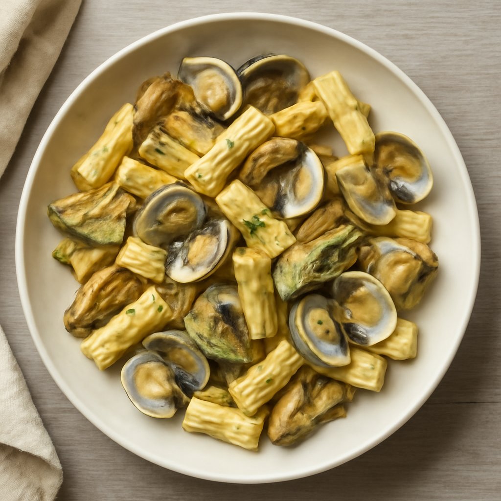 Insalata di pasta, vongole e carciofi