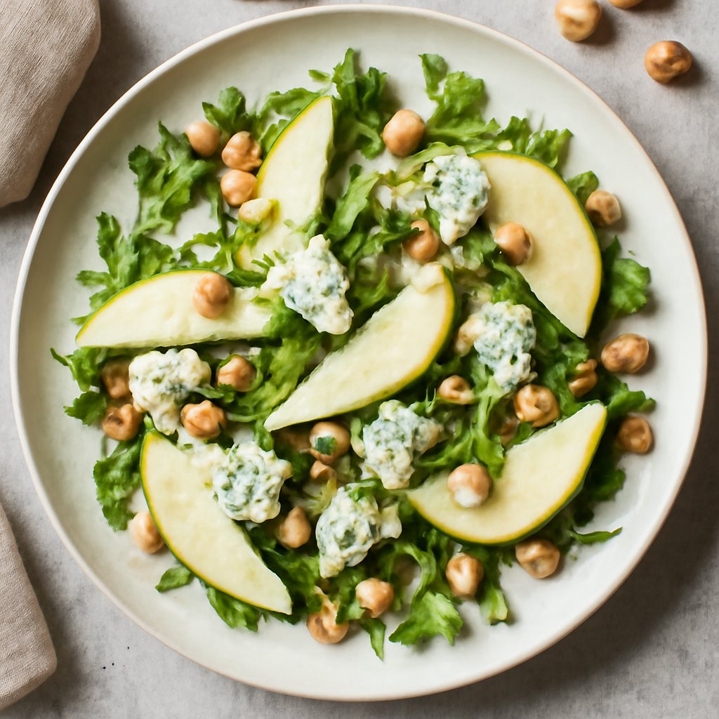 Insalata di pere e formaggio erborinato con nocciole