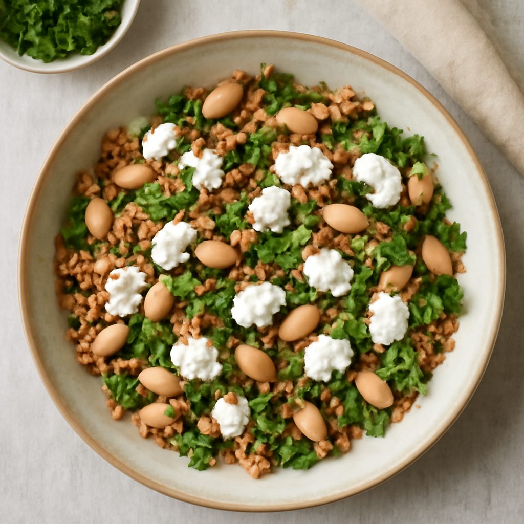 Insalata di quinoa con fagioli e formaggio di capra