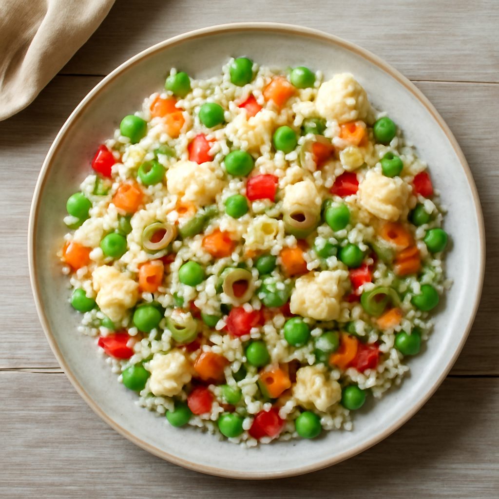 Insalata di riso con verdure e pistacchi