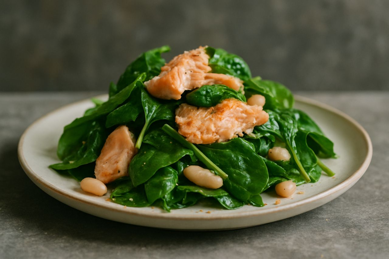 Insalata Tiepida di Salmone e Spinaci